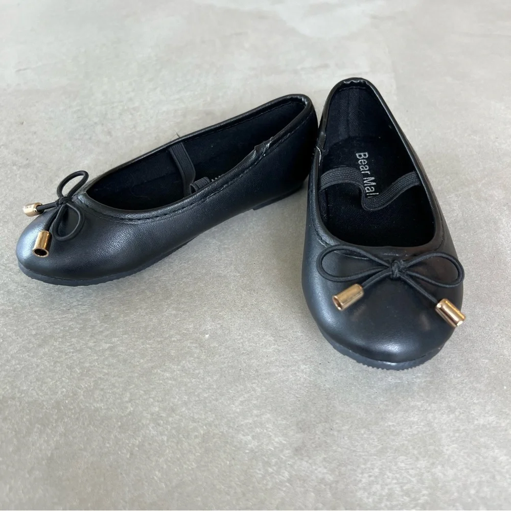 BEAR MALL Mary Jane Ballet‎ Flats, Black, Toddler Girl 24 / 8.5